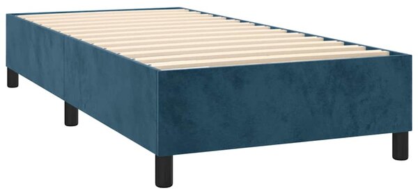 Box spring postel s matrací a LED tmavě modrá 90x190 cm samet 3139419