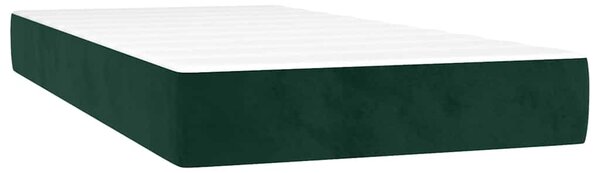 Box spring postel s matrací tmavě zelená 90x200 cm samet 3143004