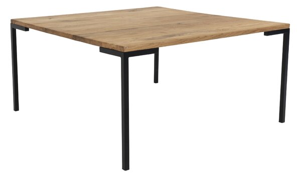 Konferenční stolek Lagarte z dubového dřeva přírodní/černá, 90x90 cm