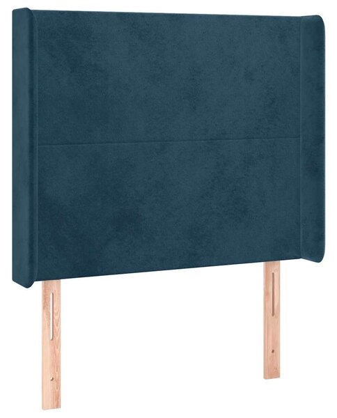 Box spring postel s matrací a LED tmavě modrá 90x190 cm samet 3139419