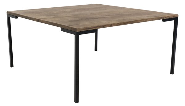 Konferenční stolek Lagarte z dubového dřeva hnědá/černá, 90x90 cm