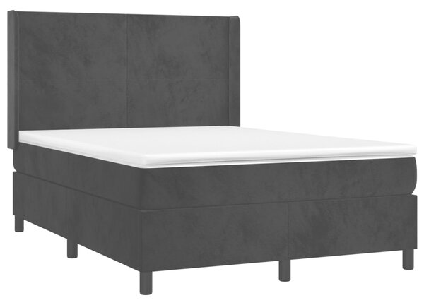 Box spring postel s matrací a LED černá 140x190 cm samet 3139441