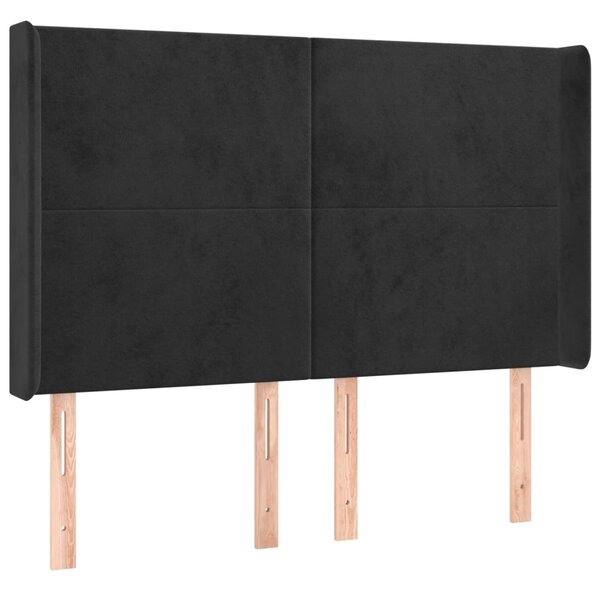 Box spring postel s matrací a LED černá 140x190 cm samet 3139441