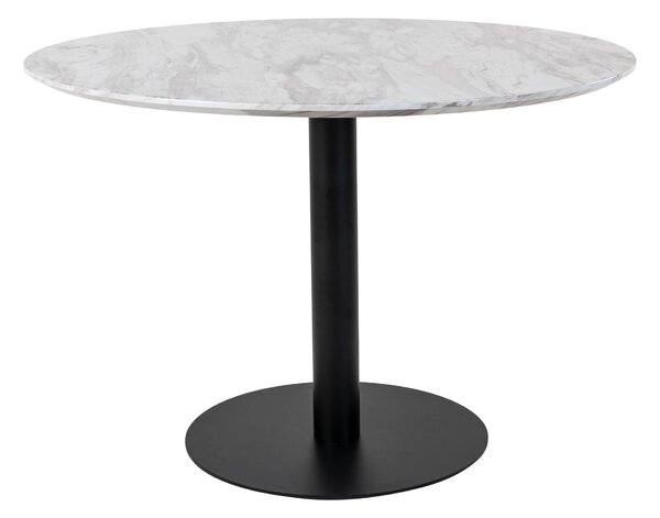 Kulatý jídelní stůl Barcia mramorovaná/černá 110 cm
