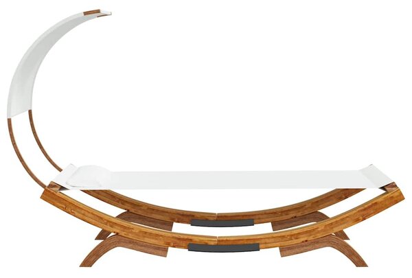 Zahradní lehátko a stříška 100x200x126 cm ohýbané dřevo krémové 313945
