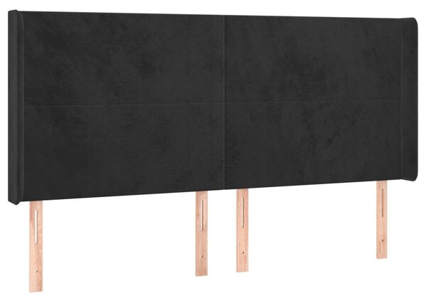 Box spring postel s matrací a LED černá 200x200 cm samet 3139465