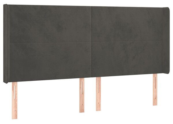 Box spring postel s matrací a LED tmavě šedá 200x200 cm samet 3139464