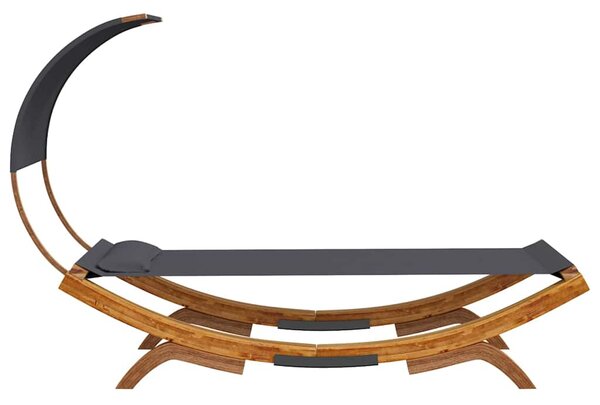 Zahradní lehátko a stříška 100x200x126cm ohýbané dřevo antracit 313946