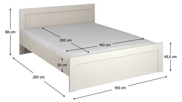 Manželská postel 160 cm Kuerten 2 (kašmír)