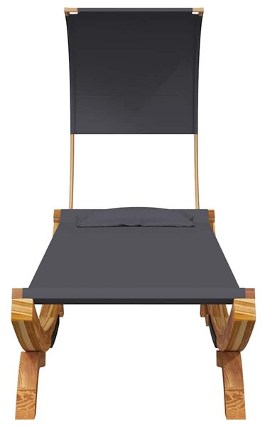 Zahradní lehátko a stříška 100x200x126cm ohýbané dřevo antracit 313946