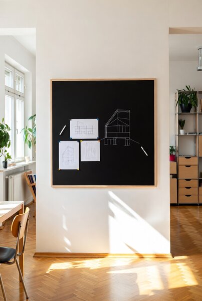 Toptabule.sk Černá křídová tabule v přírodním dřevěném rámu CLASSIC 90x60 cm