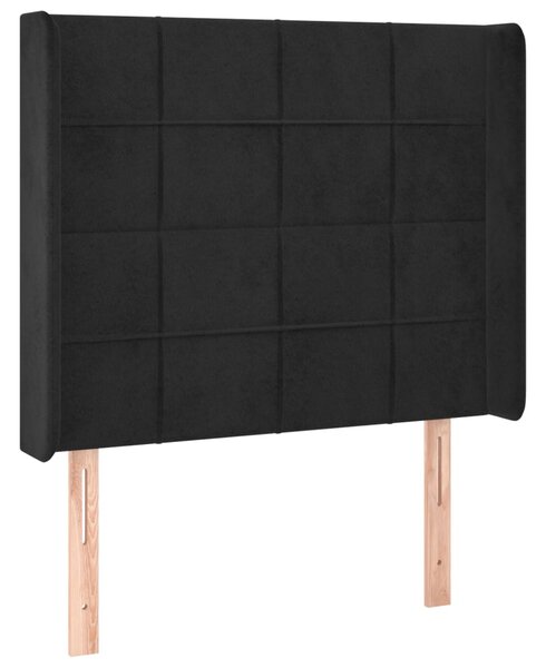 Box spring postel s matrací a LED černá 90x190 cm samet 3139537
