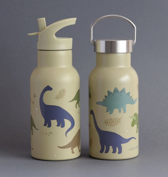 A Little Lovely Company - nerezová lahev na pití, 350 ml - dinosauři