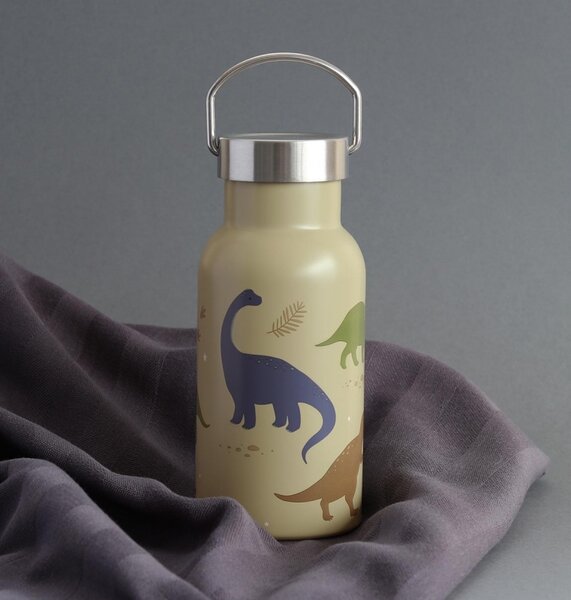 A Little Lovely Company - nerezová lahev na pití, 350 ml - dinosauři