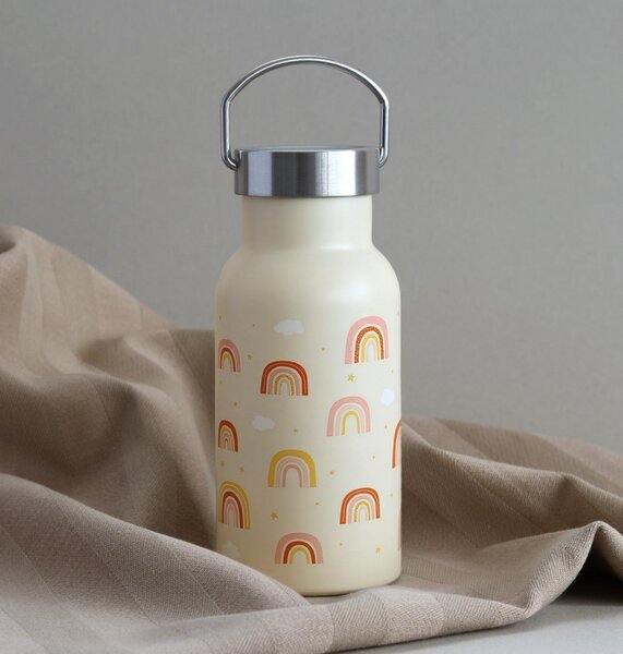 A Little Lovely Company - nerezová lahev na pití, 350 ml - duha