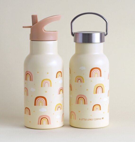 A Little Lovely Company - nerezová lahev na pití, 350 ml - duha