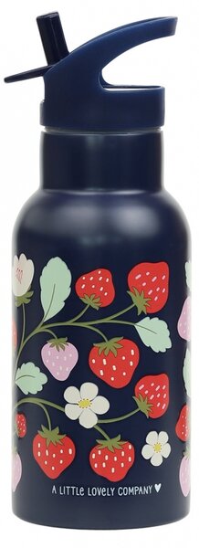 A Little Lovely Company - nerezová lahev na pití, 350 ml - jahody