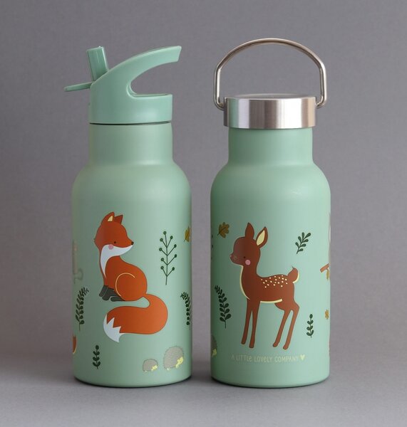A Little Lovely Company - nerezová lahev na pití, 350 ml - kamarádi z lesa