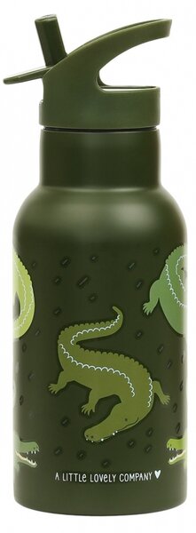 A Little Lovely Company - nerezová lahev na pití, 350 ml - krokodýl
