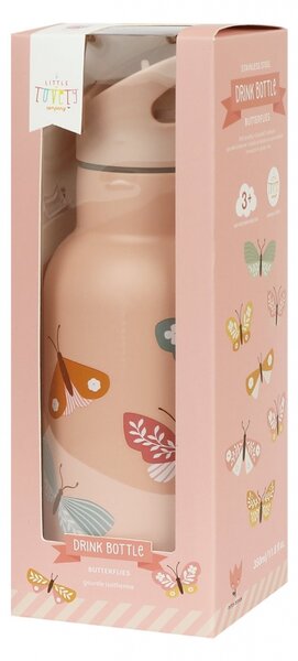 A Little Lovely Company - nerezová lahev na pití, 350 ml - motýl