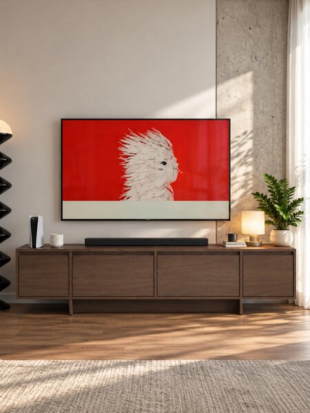 Skříňka RTV čtyřdveřová Zolia 180 cm na soklu - ořech elegant