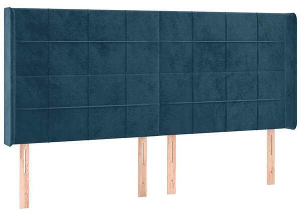 Box spring postel s matrací a LED tmavě modrá 160x200 cm samet 3139575