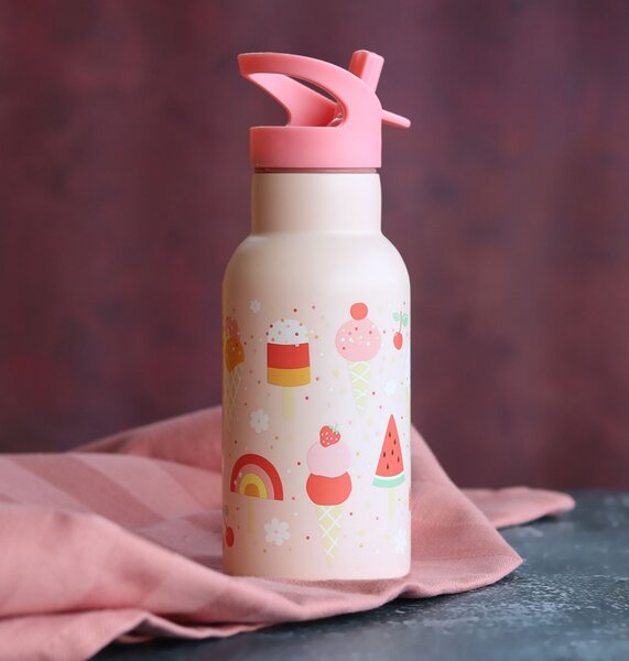 A Little Lovely Company - nerezová lahev na pití, 350 ml - zmrzlina