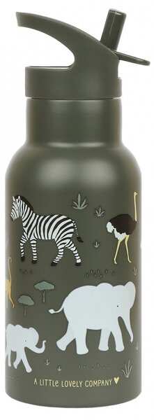 A Little Lovely Company - nerezová lahev na pití, 350 ml - zvířata ze savany