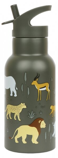 A Little Lovely Company - nerezová lahev na pití, 350 ml - zvířata ze savany