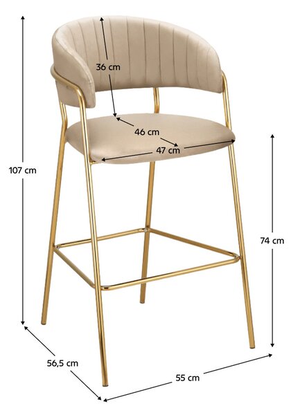 Designové jídelní křeslo Dasmin 1 New (béžová + zlatá)