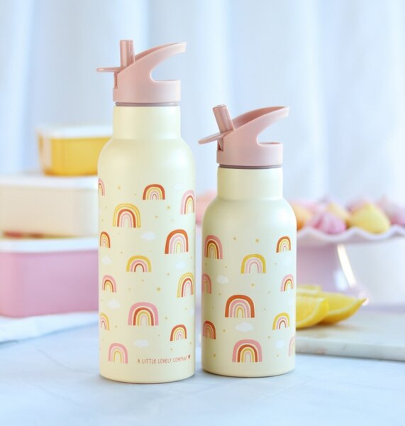 A Little Lovely Company - nerezová lahev na pití, 500 ml - duha