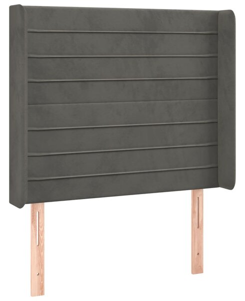 Box spring postel s matrací a LED tmavě šedá 80 x 200 cm samet 3139590