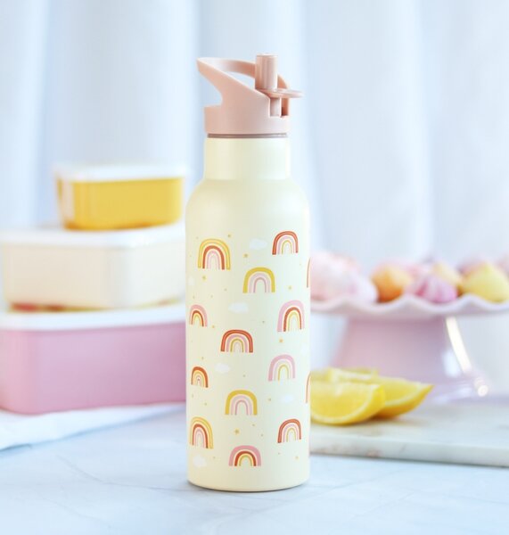 A Little Lovely Company - nerezová lahev na pití, 500 ml - duha