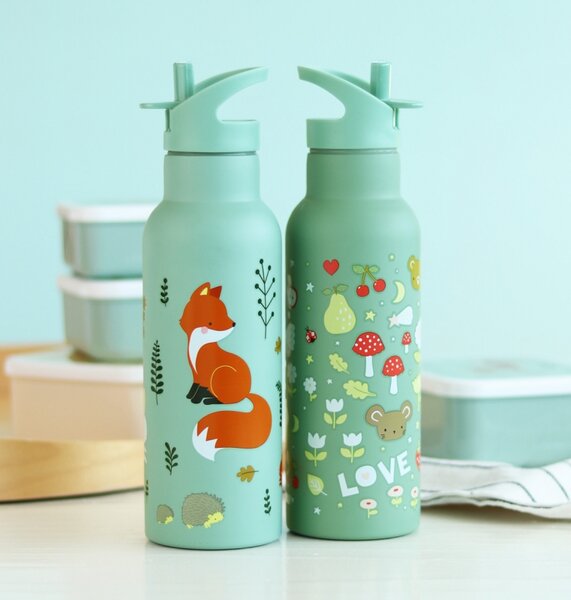 A Little Lovely Company - nerezová lahev na pití, 500 ml - kamarádi z lesa