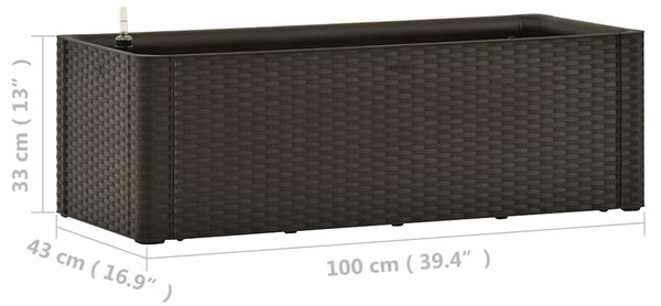 Zahradní vyvýšený záhon se samozavlažováním mokka 100x43x33 cm 313960