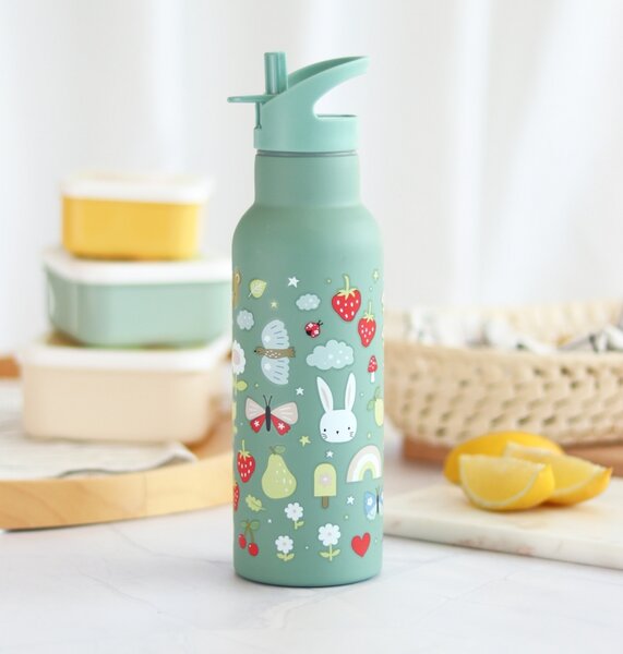 A Little Lovely Company - nerezová lahev na pití, 500 ml - radost