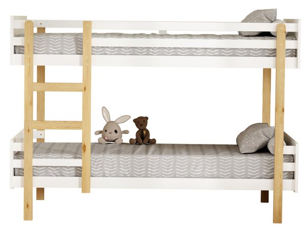 Patrová postel 200x90 cm Dealers 1 (dub + bílá) (s rošty)