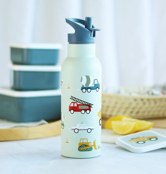 A Little Lovely Company - nerezová lahev na pití, 500 ml - vozidla