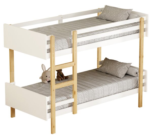 Patrová postel 200x90 cm Dealers 1 (dub + bílá) (s rošty)