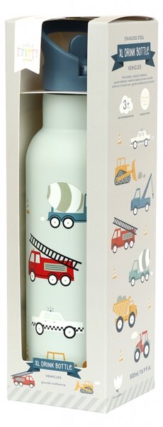 A Little Lovely Company - nerezová lahev na pití, 500 ml - vozidla
