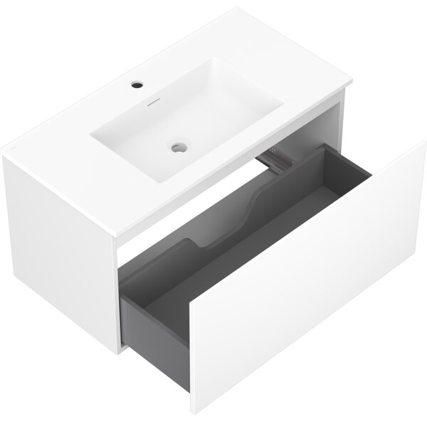 Mexen Orio, koupelnová skříňka 90 cm s umyvadlem Otis, 1 zásuvka, bílá matná, 91A10-09047-1-BF01-W18M01
