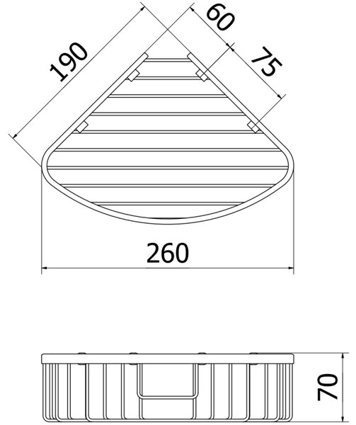 Mexen Uni-C, rohová polička, zlatá lesklá, 70A8517-50