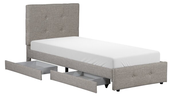 Jednolůžková postel 90 cm Duodecimo 1 (světle šedá) (s roštem) (s úl. prostorem)