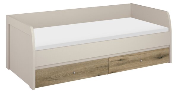 Jednolůžková postel 90 cm Kuerten 1 (kašmír + dub evoke) (s roštem) (s úl. prostorem)