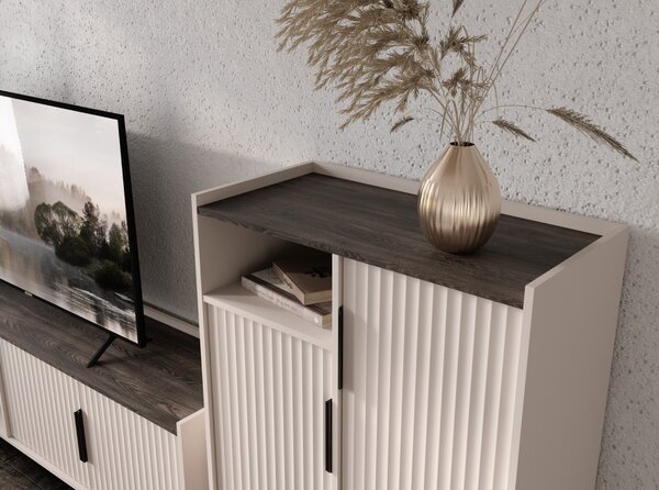 TV skříňka Fabricacion 1 (kašmír + norkový kaštan arvadonna)