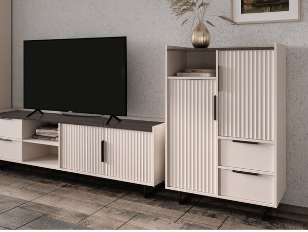 TV skříňka Fabricacion 1 (kašmír + norkový kaštan arvadonna)