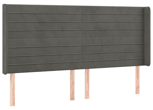 Box spring postel s matrací a LED tmavě šedá 200x200 cm samet 3139644