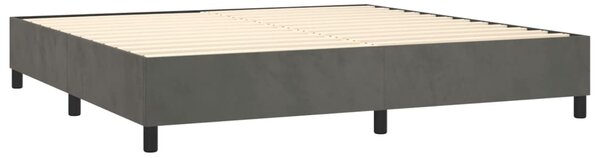 Box spring postel s matrací a LED tmavě šedá 200x200 cm samet 3139644