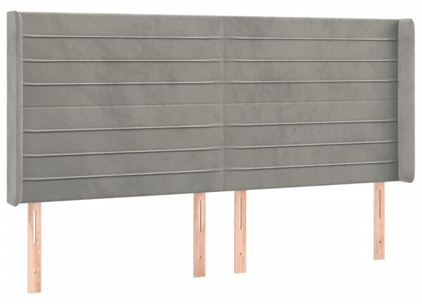 Box spring postel s matrací a LED světle šedá 200x200 cm samet 3139643