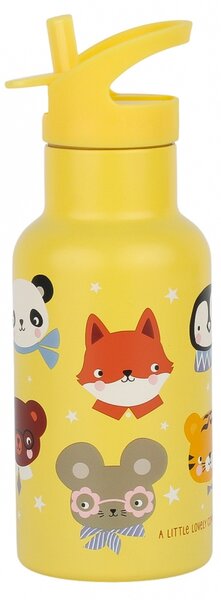 A Little Lovely Company - nerezová láhev na pití, 350 ml - zvířecí kamarádi